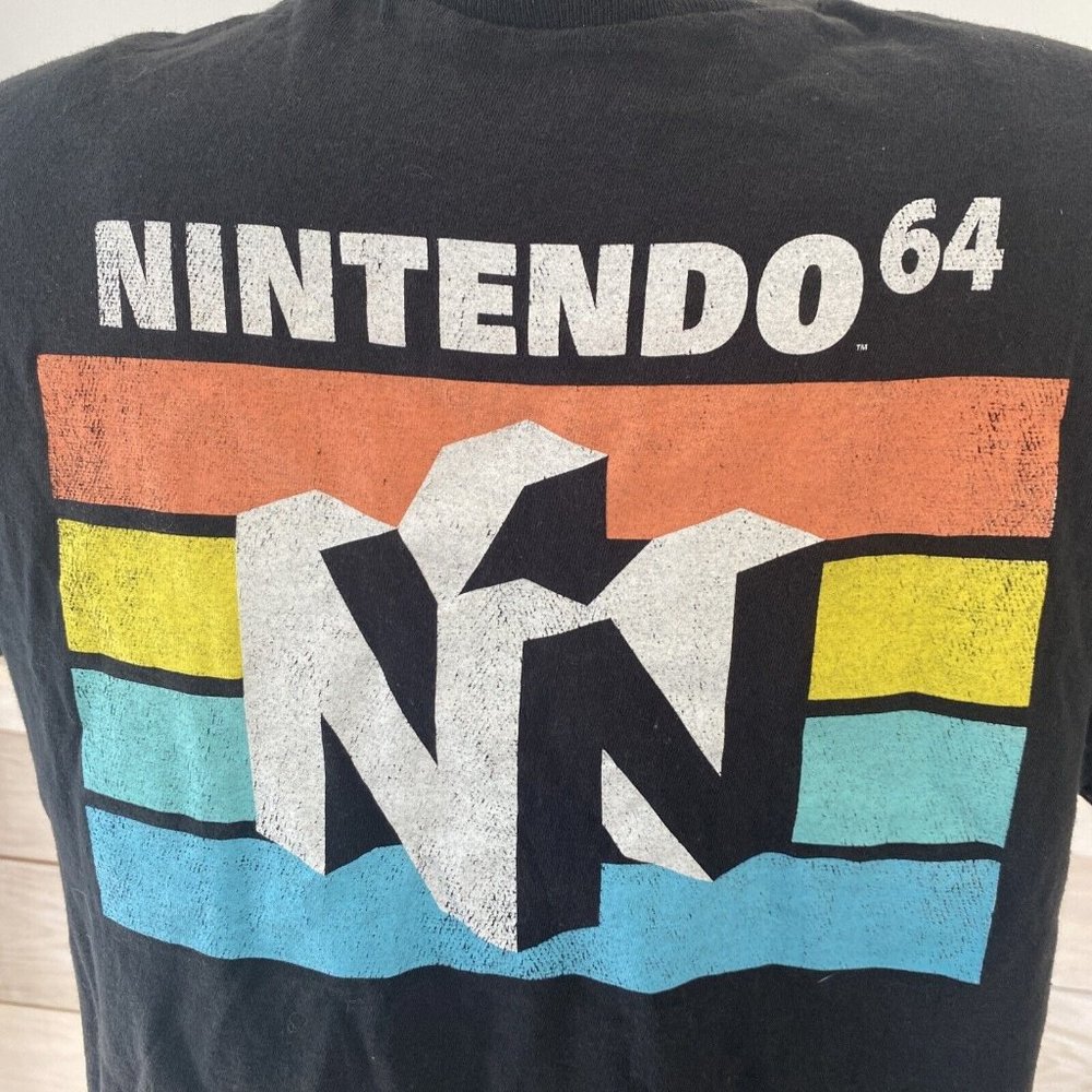Nintendo N64 classic logo black t shirt men's size M medium Retro Vintage Style